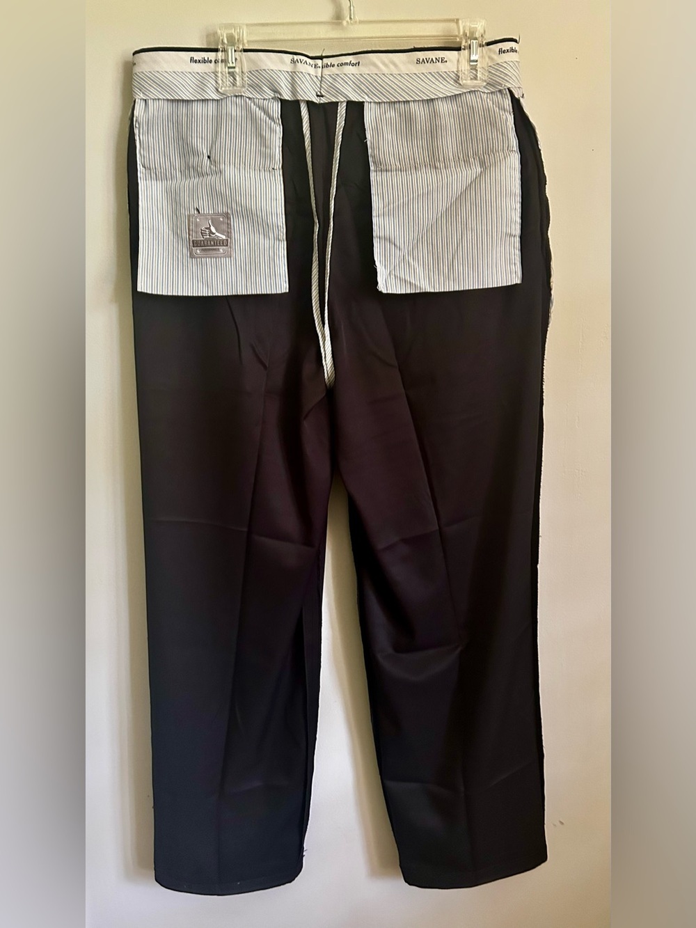 Savane Men’s Black Flexible Comfort Pleated Dress Pants - Picture 6 of 6